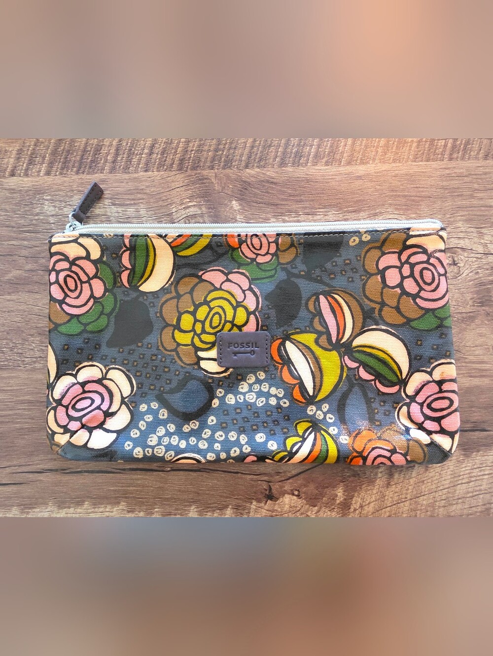 Fossil Floral Coated Canvas Cosmetic Bag